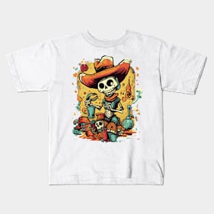 Celebrating Dia de los Muertos with some beautiful street art Kids T-Shirt